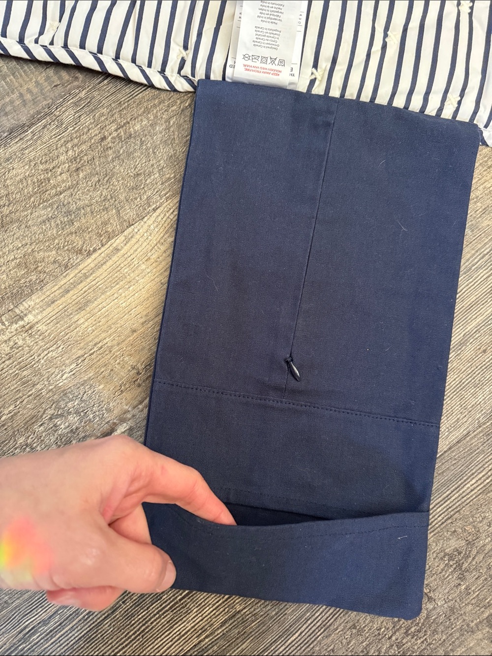 Pehr Navy Stripe Quilted Changing Pad Pouch for Kids - Picture 5 of 6
